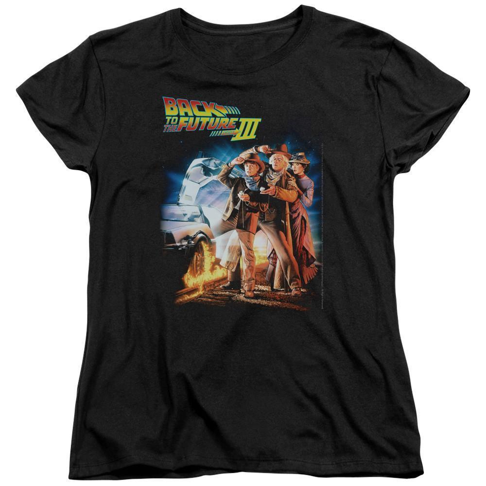Back To The Future Iii Poster Womens T-Shirt Black